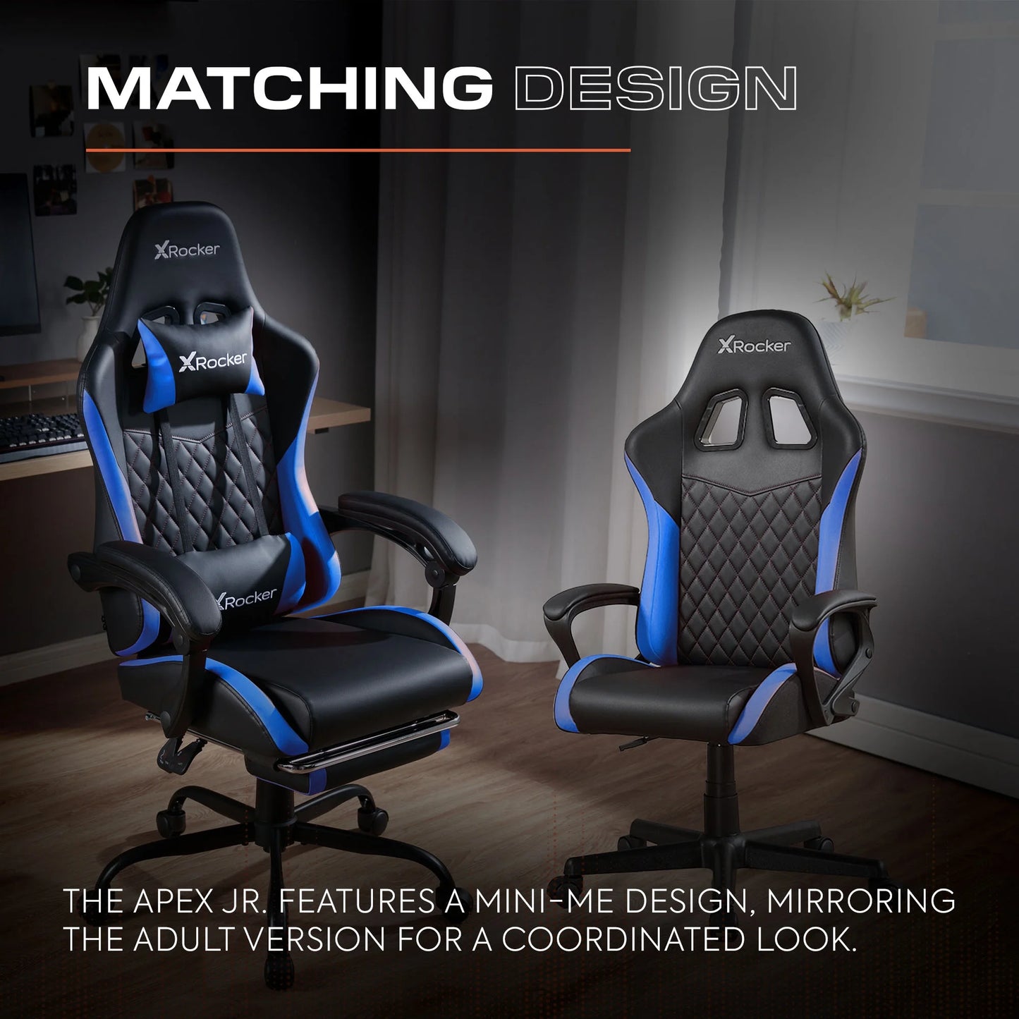 Apex Junior PC Kids Gaming Chair, Blue
