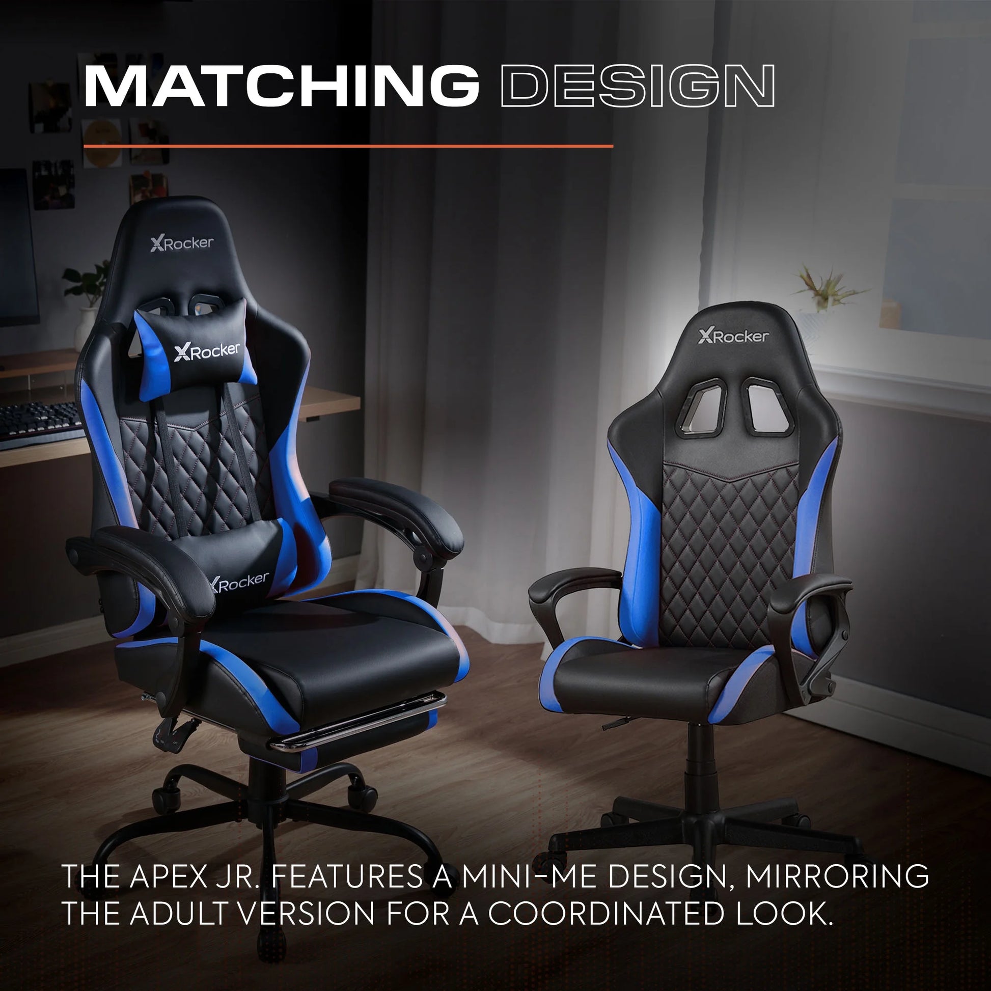 Apex Junior PC Kids Gaming Chair, Blue